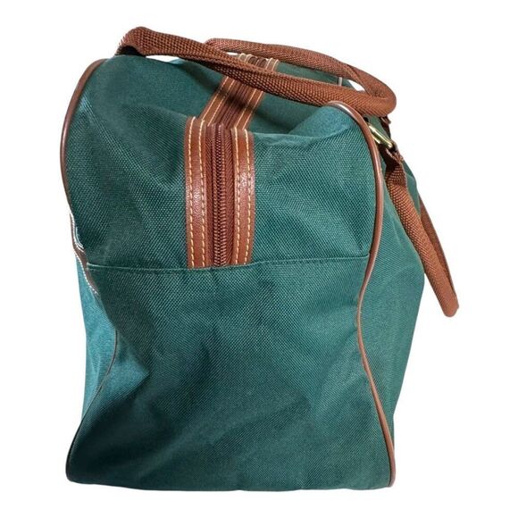 Vtg Ralph Lauren Green Brown Canvas Travel Duffle Bag Set Overnight Weekender - Picture 13 of 16
